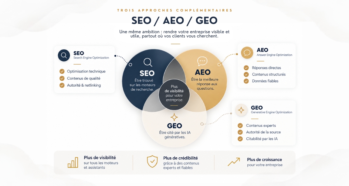 SEO / AEO / GEO = Référencement IA