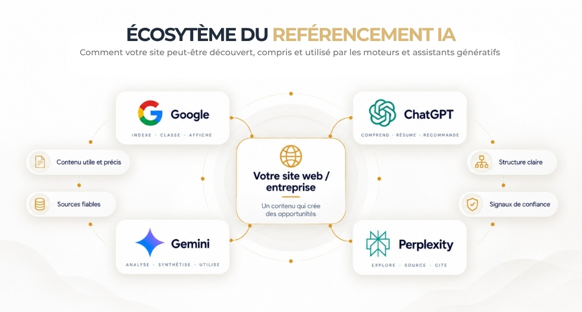 Écosystème du référencement IA